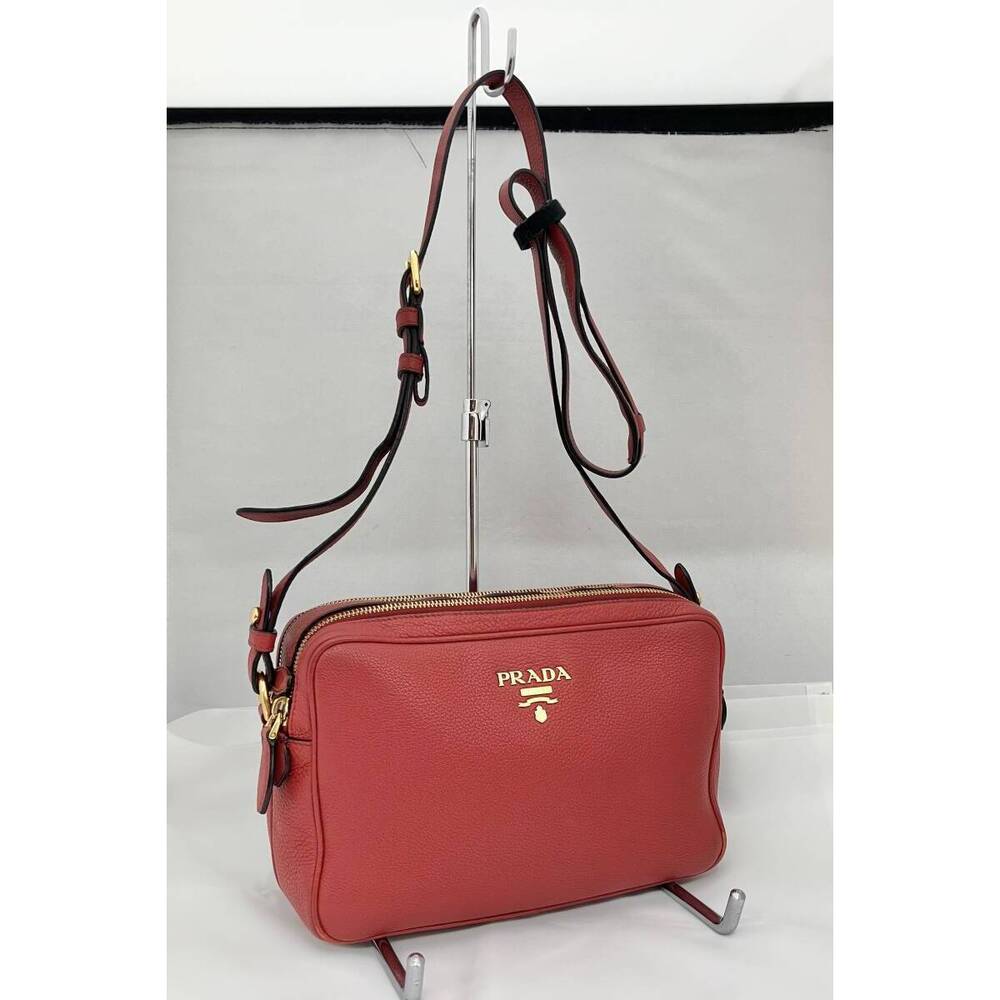 Prada Vitello Daino camera bag Red Leather